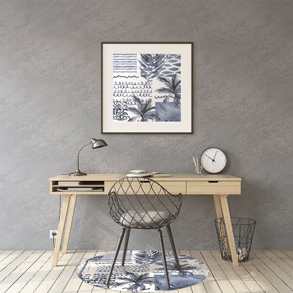 Tapis de chaise de bureau Paume bleue