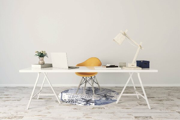 Tapis de chaise de bureau Paume bleue
