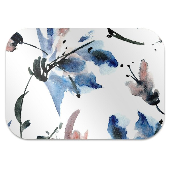 Tapis de chaise de bureau Fleurs aquarelles