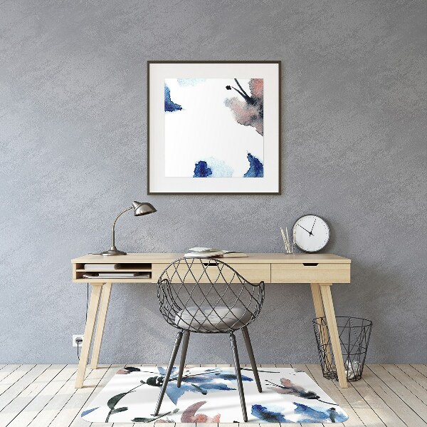 Tapis de chaise de bureau Fleurs aquarelles
