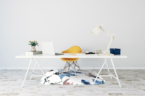 Tapis de chaise de bureau Fleurs aquarelles