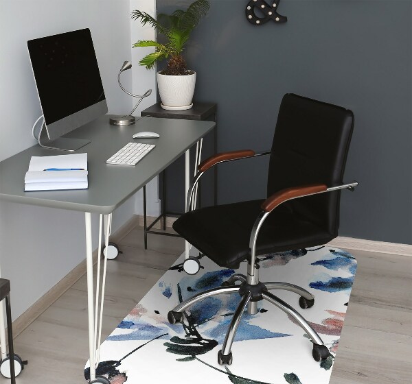 Tapis de chaise de bureau Fleurs aquarelles
