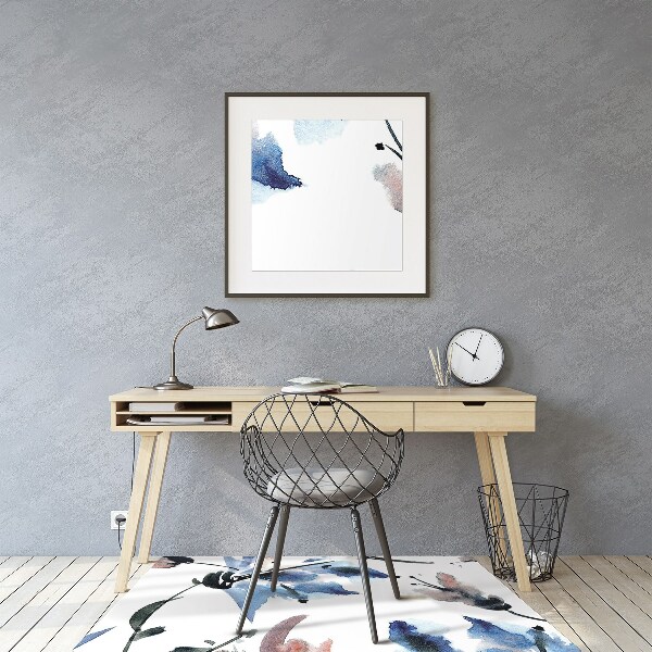 Tapis de chaise de bureau Fleurs aquarelles
