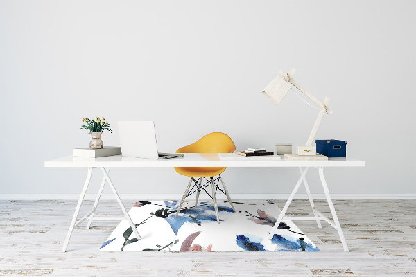 Tapis de chaise de bureau Fleurs aquarelles
