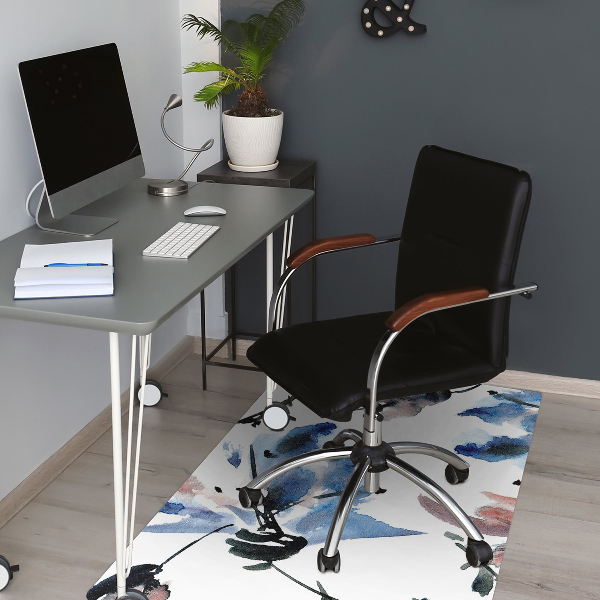 Tapis de chaise de bureau Fleurs aquarelles