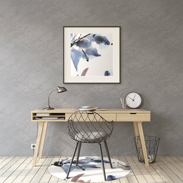 Tapis de chaise de bureau Fleurs aquarelles