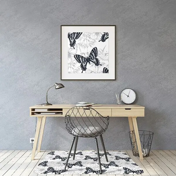 Tapis pour chaise de bureau Dessiner des papillons