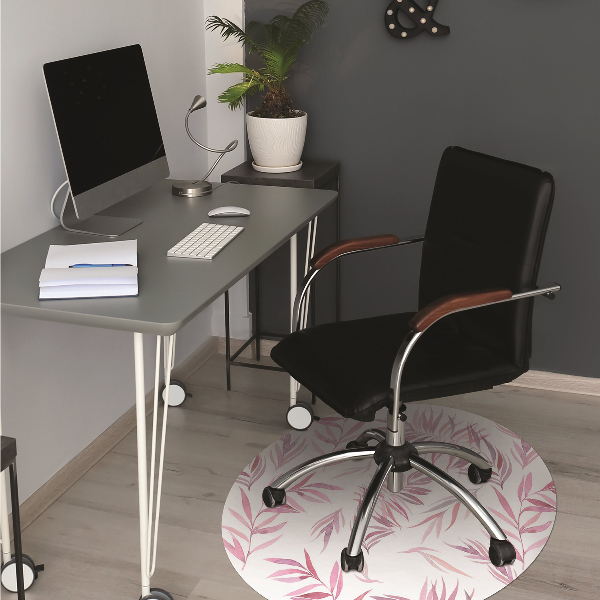 Tapis bureau Feuilles roses