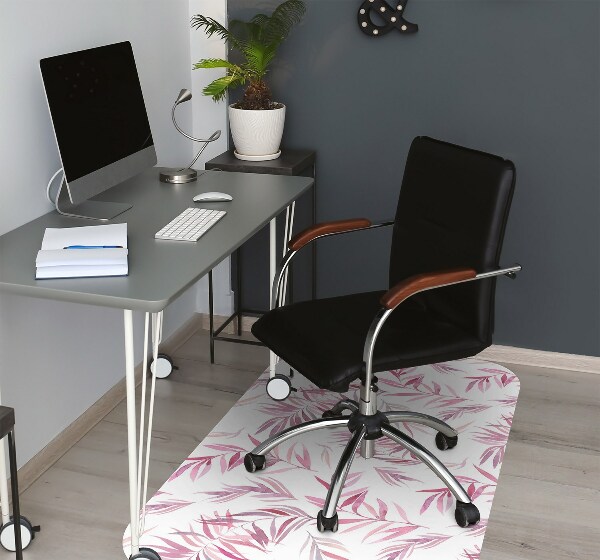 Tapis bureau Feuilles roses