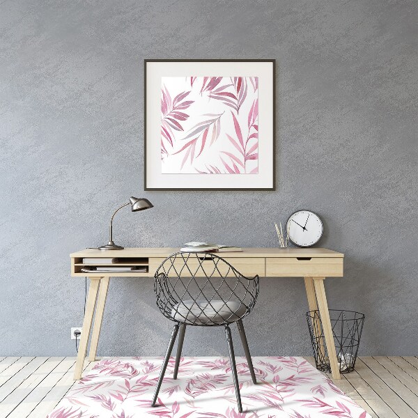 Tapis bureau Feuilles roses
