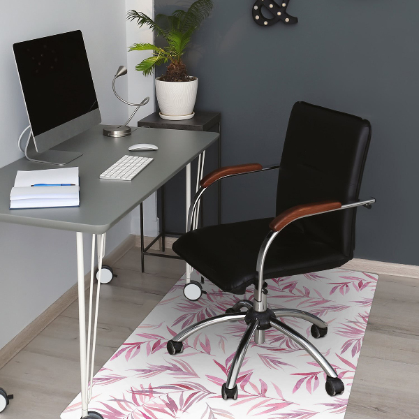 Tapis bureau Feuilles roses