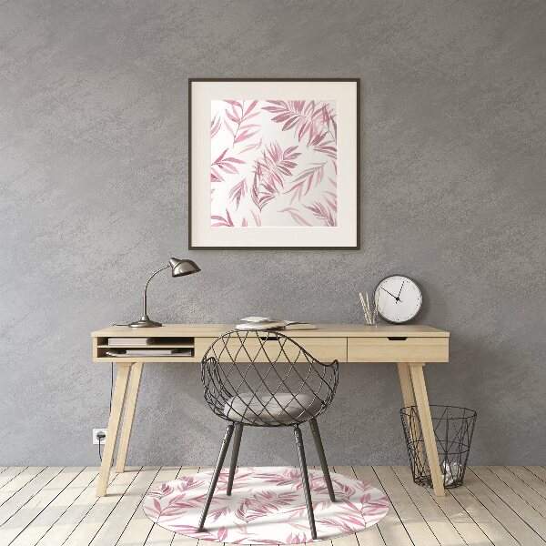 Tapis bureau Feuilles roses