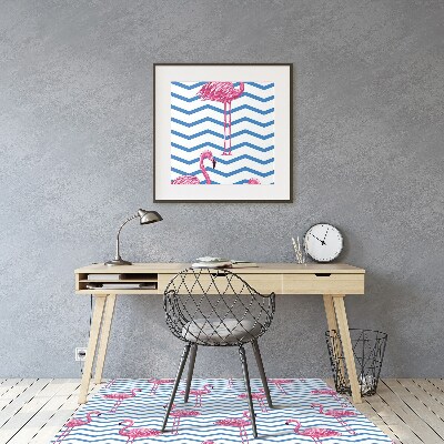 Tapis de chaise de bureau Flamants