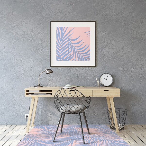 Tapis fauteuil bureau do biura Feuilles bleues