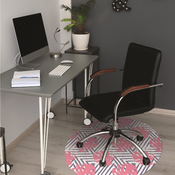 Tapis bureau Feuilles roses