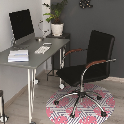 Tapis bureau Feuilles roses