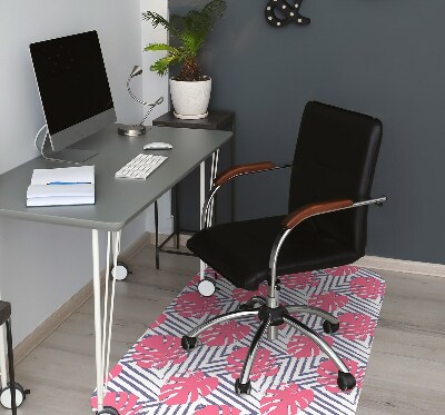 Tapis bureau Feuilles roses