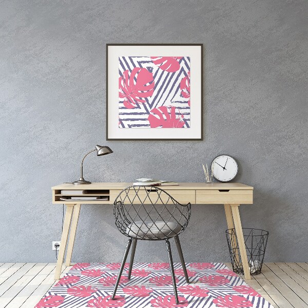 Tapis bureau Feuilles roses