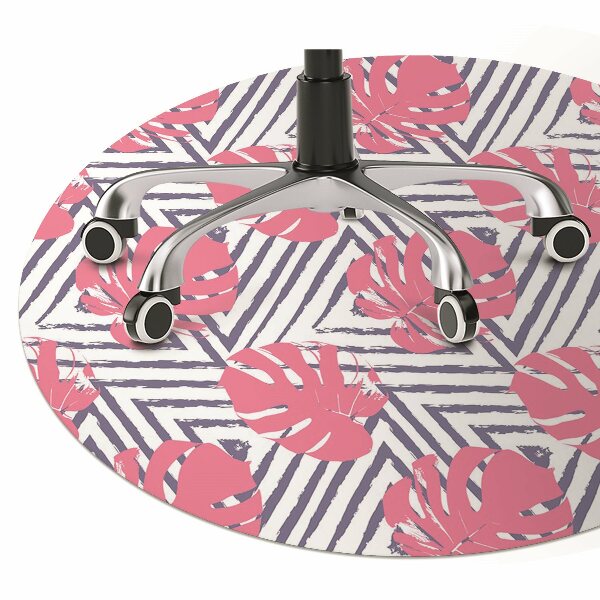 Tapis bureau Feuilles roses