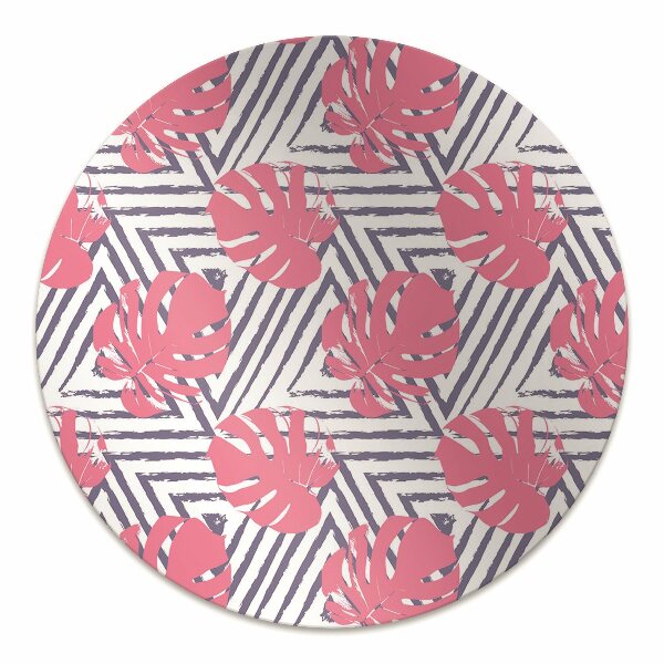 Tapis bureau Feuilles roses