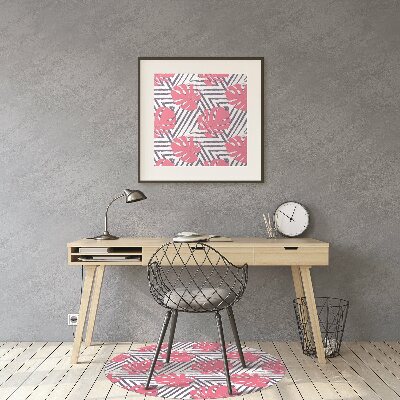 Tapis bureau Feuilles roses