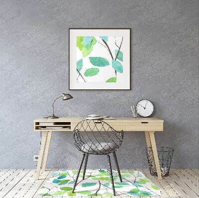 Tapis de chaise de bureau Brindilles vertes