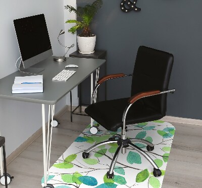 Tapis de chaise de bureau Brindilles vertes