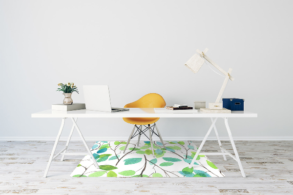 Tapis de chaise de bureau Brindilles vertes