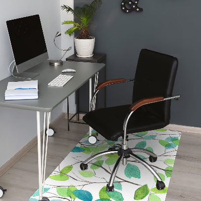 Tapis de chaise de bureau Brindilles vertes