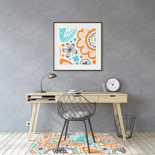 Tapis protège sol Fleurs pastel
