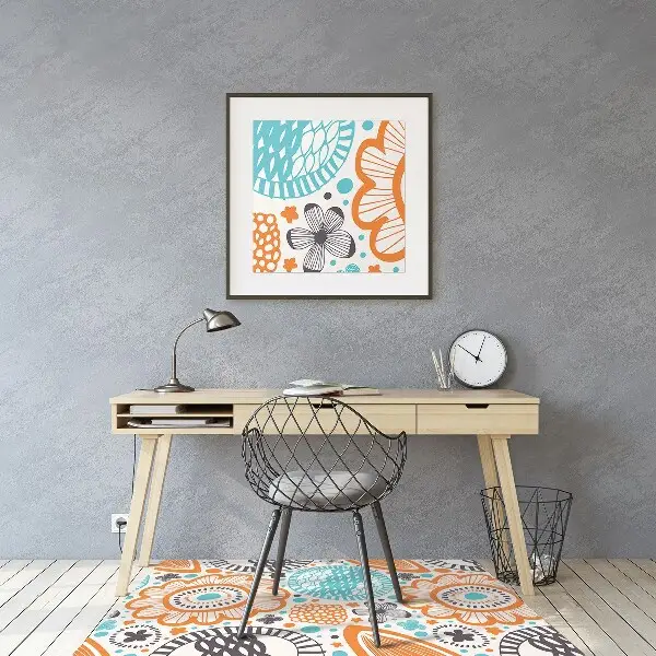 Tapis protège sol Fleurs pastel