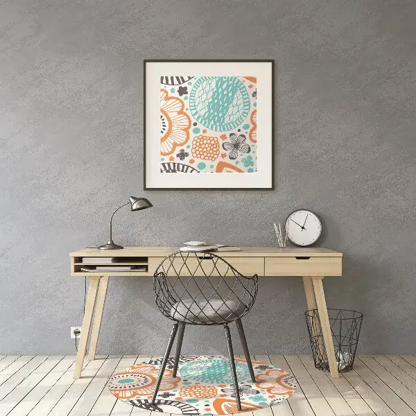 Tapis protège sol Fleurs pastel