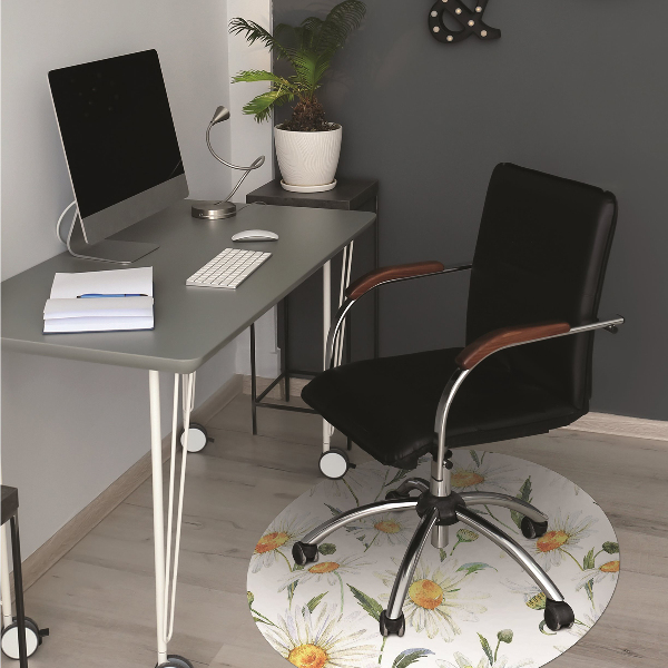 Tapis de chaise de bureau Champ de camomille