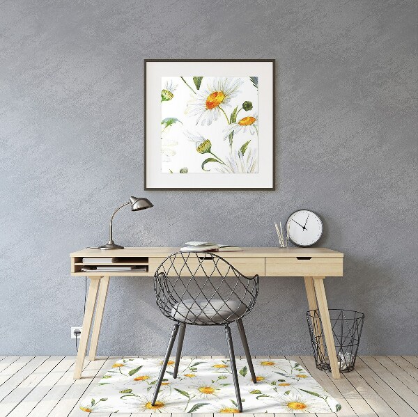 Tapis de chaise de bureau Champ de camomille
