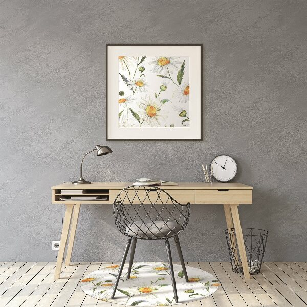 Tapis de chaise de bureau Champ de camomille