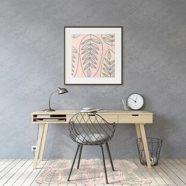 Tapis de chaise de bureau Feuilles colorées