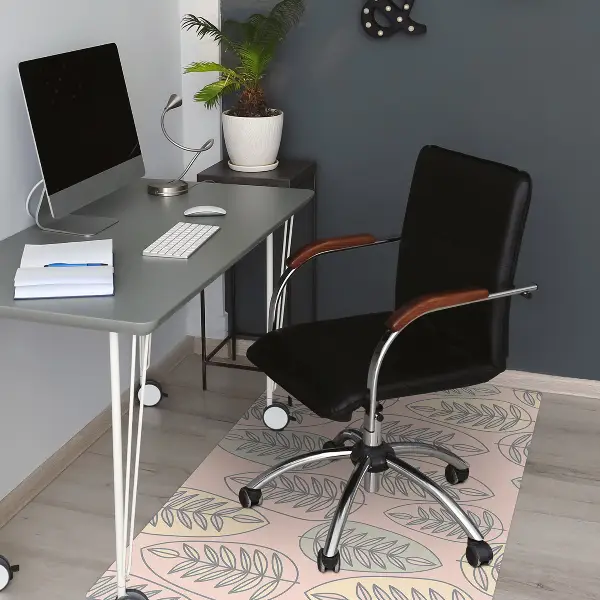 Tapis de chaise de bureau Feuilles colorées