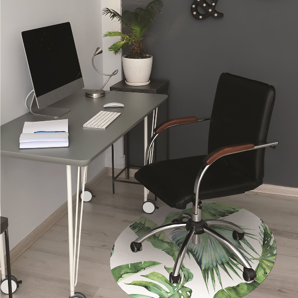 Tapis pour chaise de bureau Feuilles de la jungle