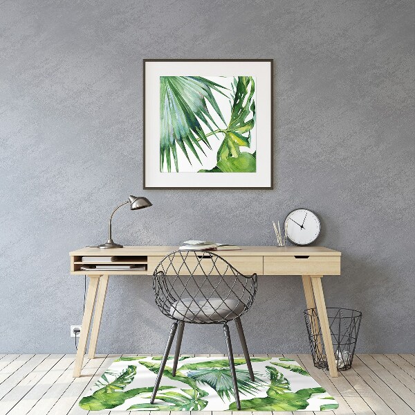 Tapis pour chaise de bureau Feuilles de la jungle