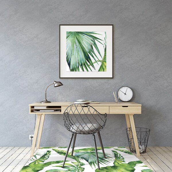 Tapis pour chaise de bureau Feuilles de la jungle