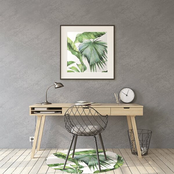 Tapis pour chaise de bureau Feuilles de la jungle