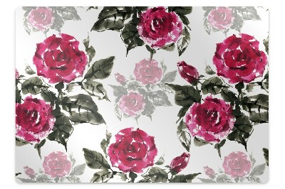 Tapis bureau Roses peintes