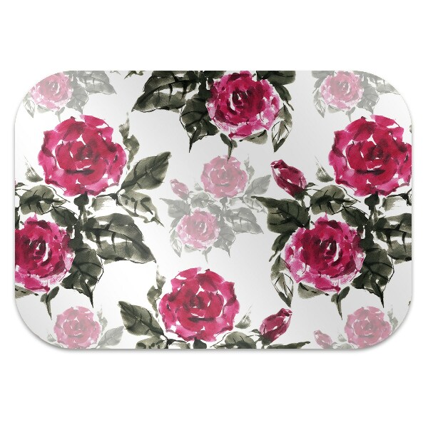 Tapis bureau Roses peintes