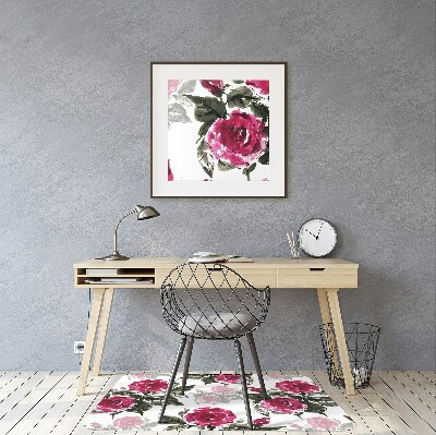 Tapis bureau Roses peintes