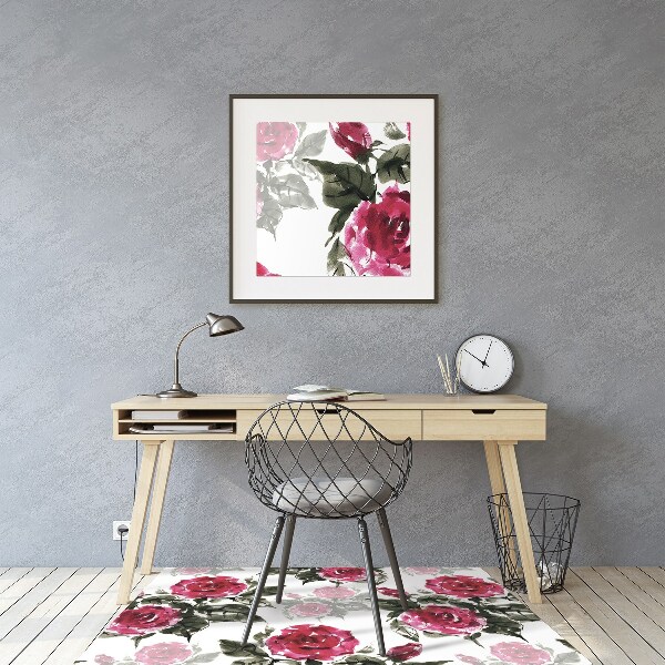 Tapis bureau Roses peintes
