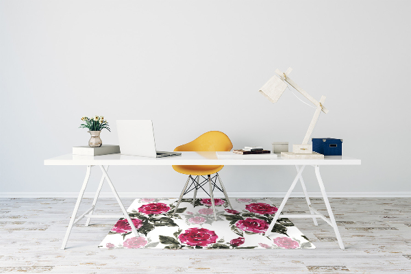 Tapis bureau Roses peintes