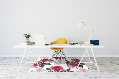 Tapis bureau Roses peintes