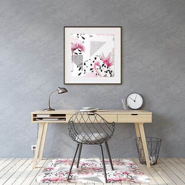 Tapis de chaise de bureau Flamants