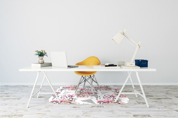 Tapis de chaise de bureau Flamants