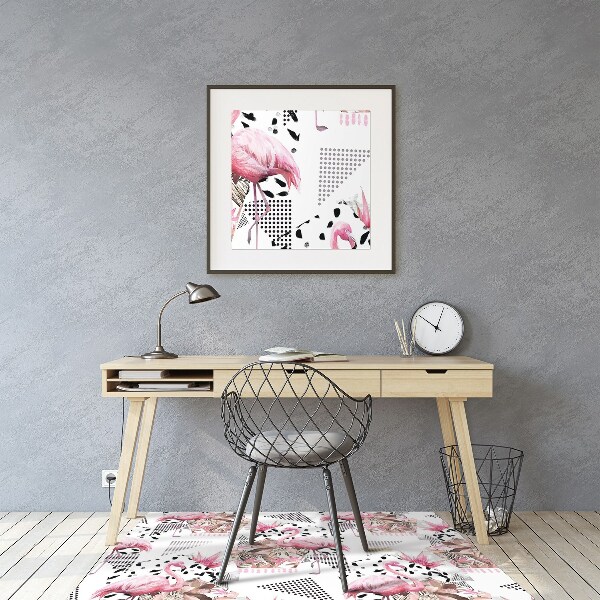 Tapis de chaise de bureau Flamants